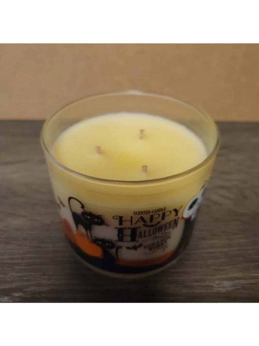 Bath & Body Works 2016 Happy Halloween Sweet Cinnamon Pumpkin 3 Wick Candle RARE - Picture 9 of 10